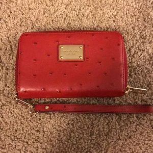 Michael Kors Red Wristlet/ Wallet
